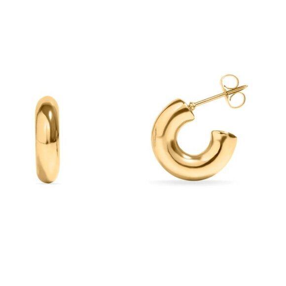 Minimalist Gold Huggie Hoop Earrings | Hypoallergenic, Water & Tarnish Resistant - Picture 1 of 2